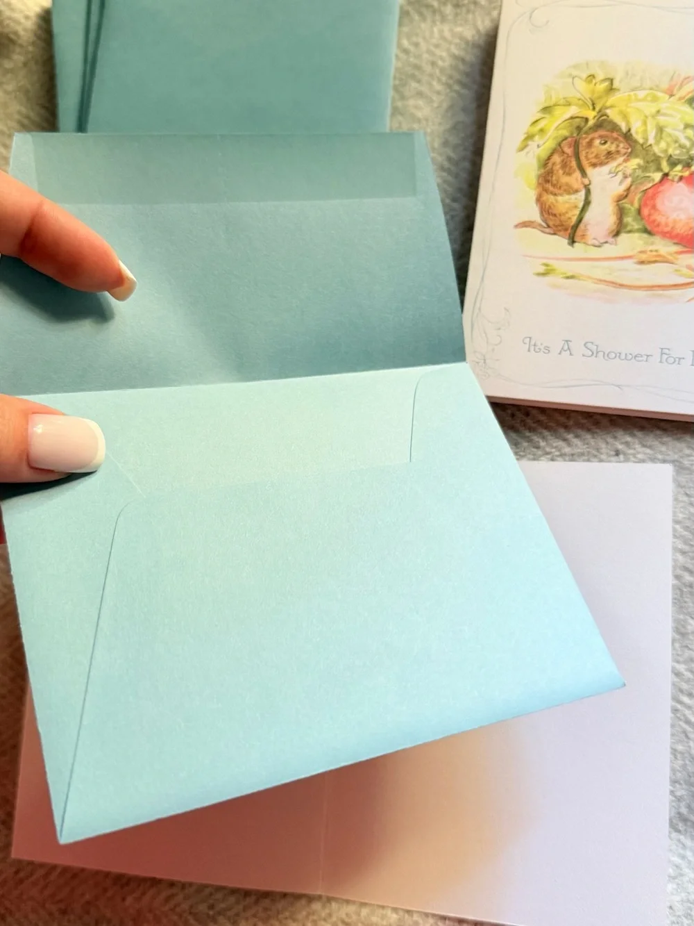 Clinton Prints Beatrix Potter Baby Shower Invitations 7 Folded Cards w Envelopes